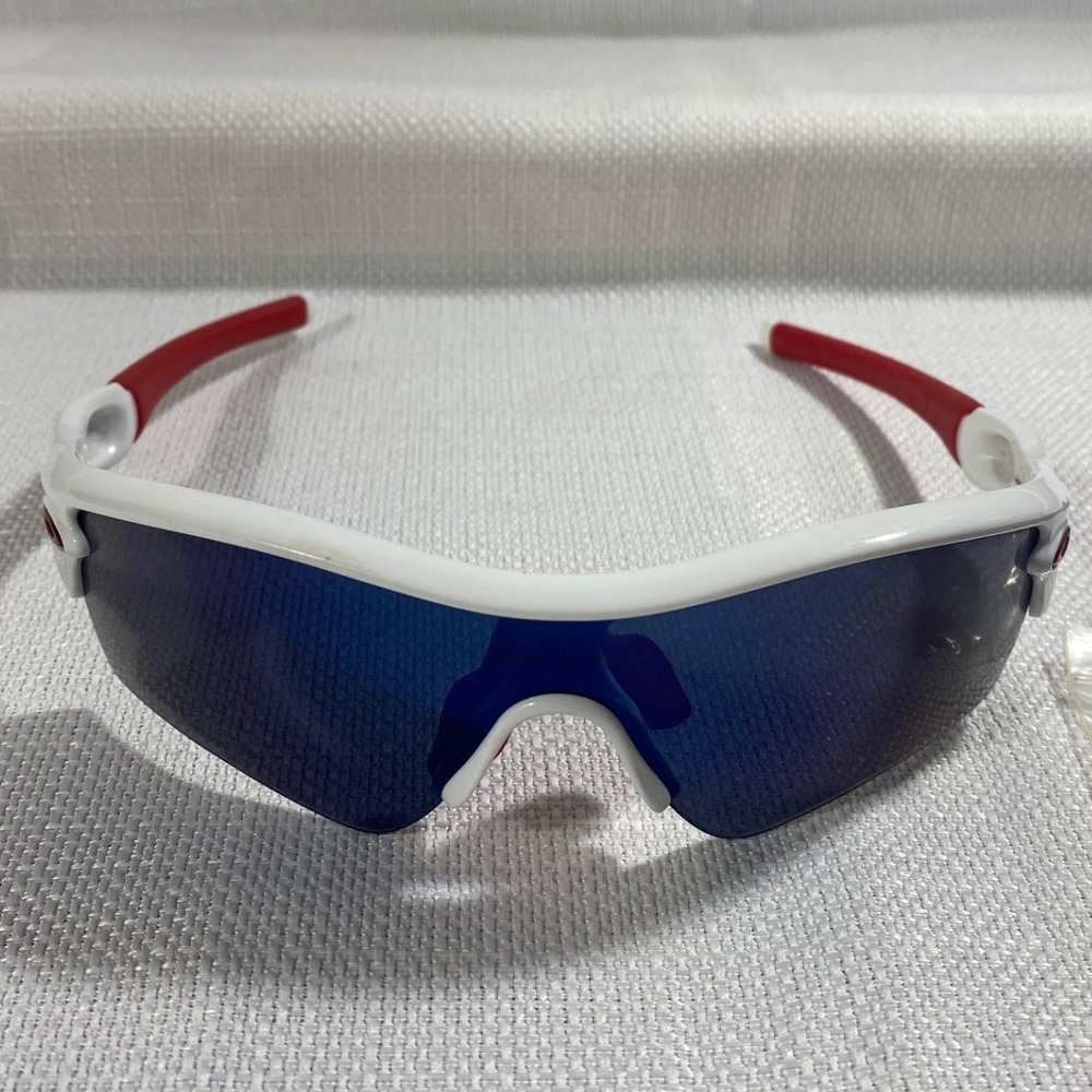 Oakley Radar Path Sunglasses White Red Blue Lens Sport Shield 09-6712
